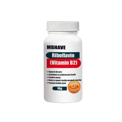 Free Shipping  Riboflavin (Vitamin B2) 10g Supports the eyes Provides energy Works to support healthy metabolic function