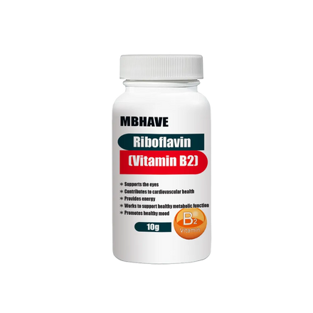 Free Shipping  Riboflavin (Vitamin B2) 10g Supports the eyes Provides energy Works to support healthy metabolic function