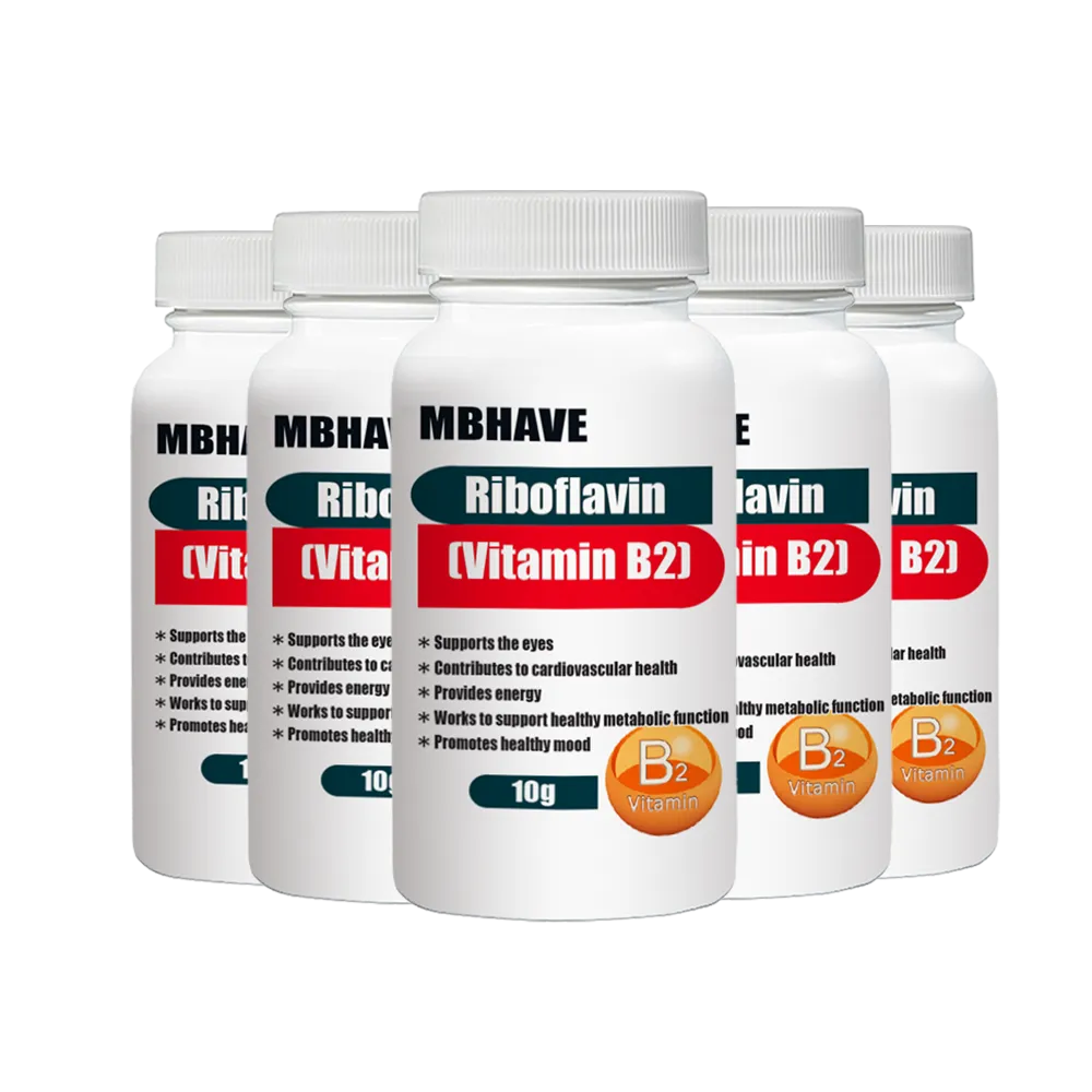 Free Shipping  Riboflavin (Vitamin B2) 10g Supports the eyes Provides energy Works to support healthy metabolic function