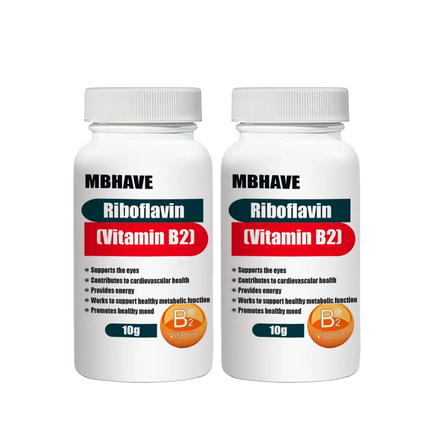 Free Shipping  Riboflavin (Vitamin B2) 10g Supports the eyes Provides energy Works to support healthy metabolic function