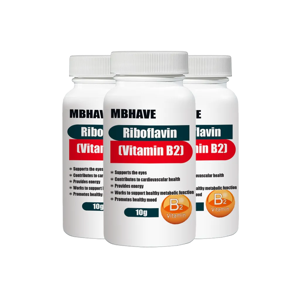 Free Shipping  Riboflavin (Vitamin B2) 10g Supports the eyes Provides energy Works to support healthy metabolic function