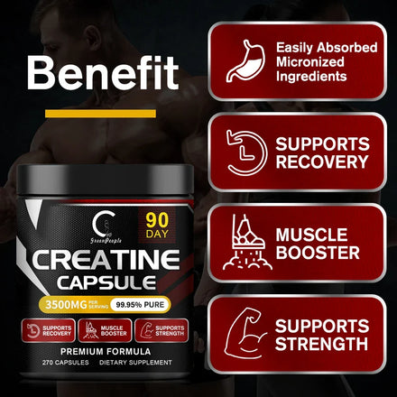 GPGP Greenpeople Creatine Monohydrate Capsule for Body Building Protein Drink Shake Arginine Diet Supplements for Men &Women