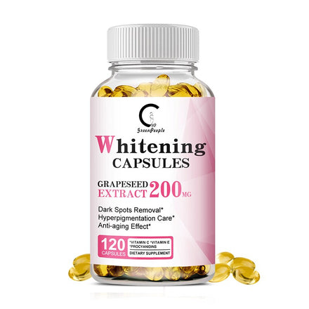 GPGP Greenpeople Grape Seed Whitening Capsules Dark Spots Remover Brighten Skin Antioxidant Dietary Supplements Easy To Absorb