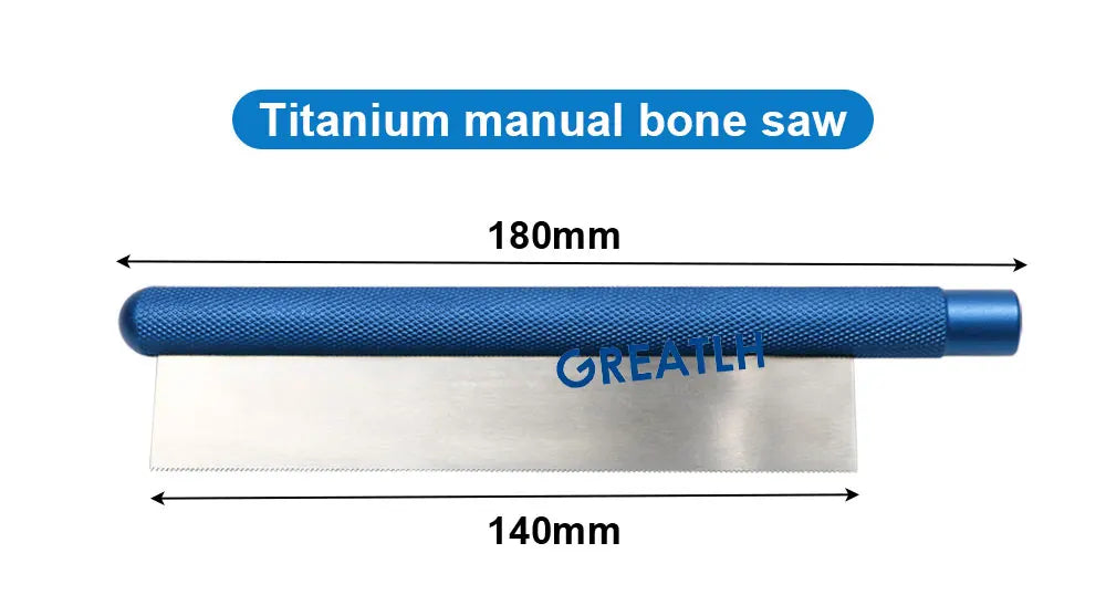 GREATLH Bone Saw Ultra-thin Saw Blade Hand-held Manual Bone Saw 18cm Orthopedic Veterinary Instrument