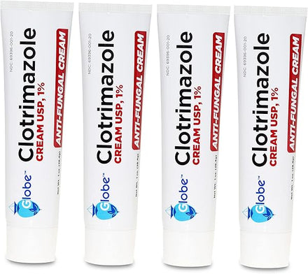 Globe (4 Pack) Clotrimazole Cream 1% (1 oz) Relieves The itching, Burning, Cracking and Scaling associated Athletes Foot, Jock Itch, Ringworm and More. in Pakistan