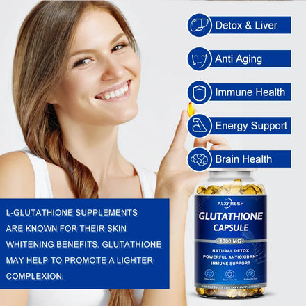 Glutathione Capsules Antioxidant Supplements Enhance Immune System and Skin Health Whitening Beauty Skin Care and Anti-aging