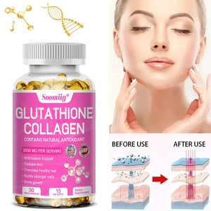 Glutathione Collagen Capsules - Provide Extra Strength of Natural Antioxidants To Promote Healthy Skin, Hair, Bones and Nails