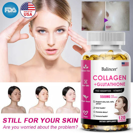Glutathione Collagen Supplement, Antioxidant Whitening Capsules, Skin Health Deep Nourishment Skin