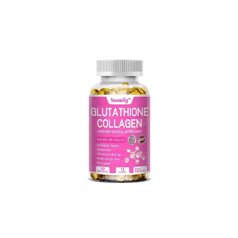 Glutathione Collagen Supplement Capsules Whitening Anti-aging Antioxidant Immune Booster Support Skin Nails Hair Bones