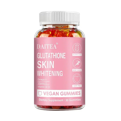 Glutathione Gummies - Contains Omega-3, Vitamin C, Vitamin B12 for Skin Whitening, Anti-Aging, Hair, Nails and Glowing Skin