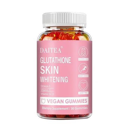 Glutathione Gummies - Contains Omega-3, Vitamin C, Vitamin B12 for Skin Whitening, Anti-Aging, Hair, Nails and Glowing Skin