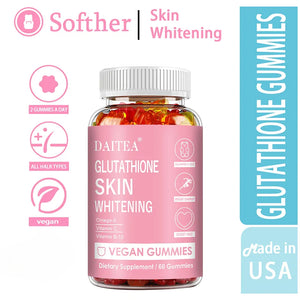 Glutathione Gummies - Contains Omega-3, Vitamin C, Vitamin B12 for Skin Whitening, Anti-Aging, Hair, Nails and Glowing Skin