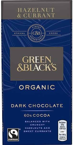 Green and Black's Organic Dark Chocolate Hazelnut and Currant 100 g (Pack of 5) in Pakistan in Pakistan