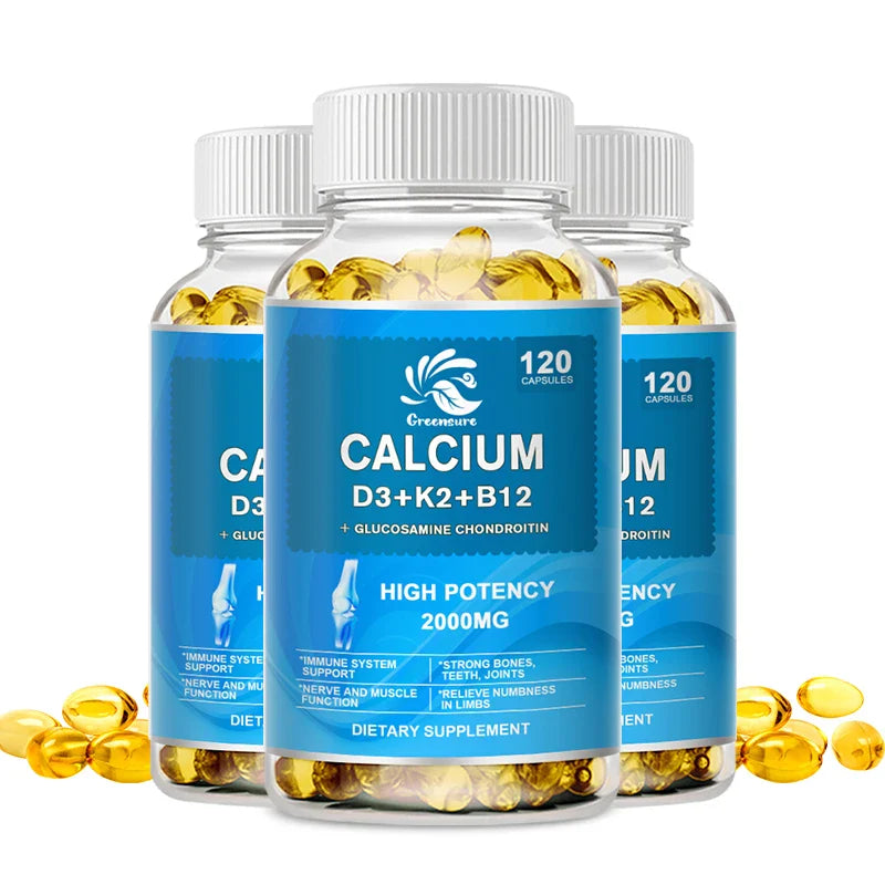 Greensure Vitamin D3+K2+B12 Capsules High Potency Food -Based Immune Support, Bone Health & Mood Balance Supplement