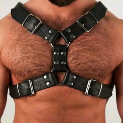 Fetish Men Leather Gay Sexy Leather Suspenders Harness BDSM Gay Sex Harness Belts Sexual Body Bondage Straps Punk Rave Cotumes