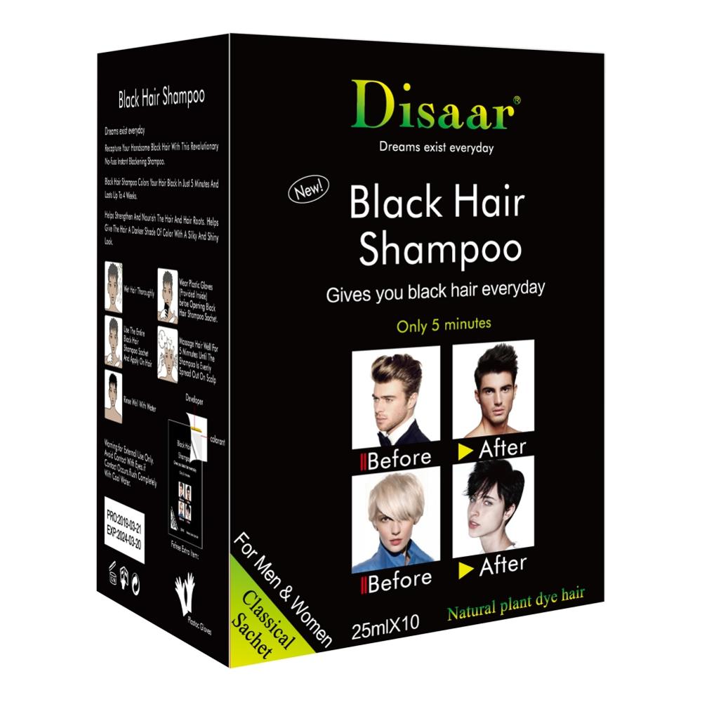 25ml X 10Pcs Dexe Fast Black Hair Shampoo Only 5 Minutes White Become Coloring Brighten Smooth Grey Removal Beauty Health Safe