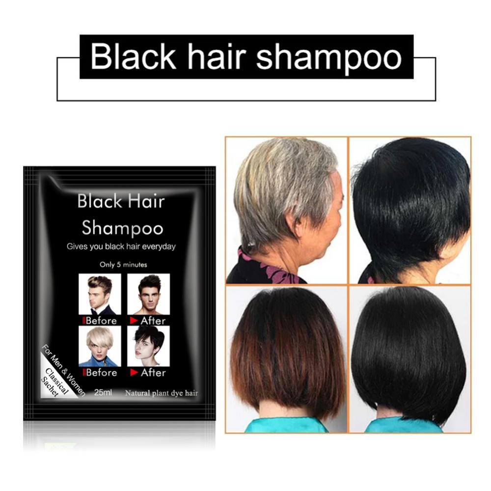 25ml X 10Pcs Dexe Fast Black Hair Shampoo Only 5 Minutes White Become Coloring Brighten Smooth Grey Removal Beauty Health Safe