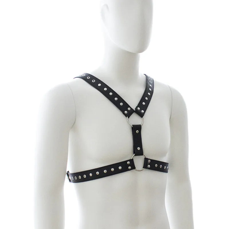 Fetish Men Leather Gay Sexy Leather Suspenders Harness BDSM Gay Sex Harness Belts Sexual Body Bondage Straps Punk Rave Cotumes