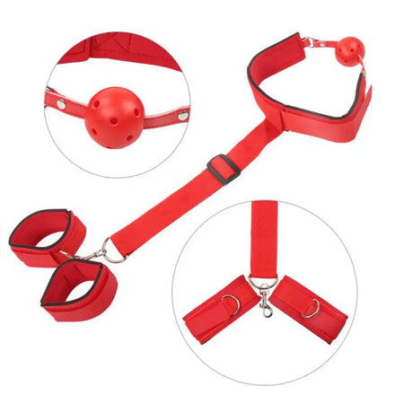 Adjustable Handcuffs And Blindfold Adult Toys For Women Couples Collar Erotic Bdsm Bondage Set No Vibrator Games.