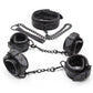 Black Genuine Leather Bdsm Bondage Set 3pcs Restraints Collars Ankle Cuff Handcuffs For Sex Bondage Set Sex Toys For Adults