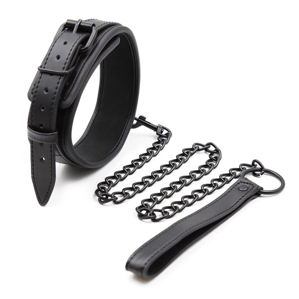 Bdsm Collar Leather And Iron Chain Link bdsm Slave Collars Women Bondage Collar Sex Toys For Couples Adults Sex Restraints in Pakistan