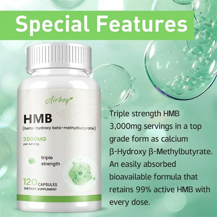 HMB Supplementation - Improves Exercise Intensity and Endurance, Promotes Blood Circulation, Muscle Growth and Reduces Injuries