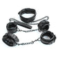 Black Leather Bdsm Bondage Set 3pcs Restraints Collars Ankle Cuff Handcuffs For Sex Bondage Set Sex Toys For Women Adults