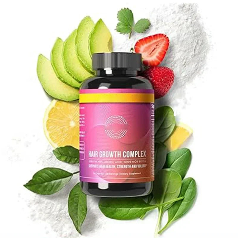 Hair Growth Vitamin -60 Capsules, A Natural Thickening Product Containing Biotin And Zinc - Hair Supplement