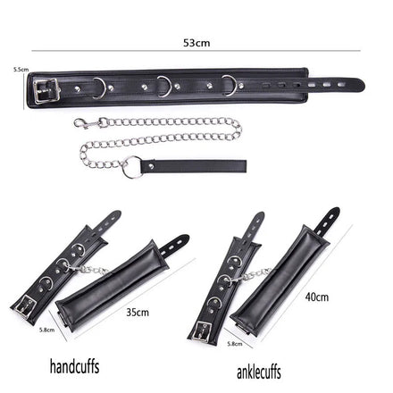 Handcuffs Neck Collars, Soft Padded Hand Cuffs Ankle Cuffs, BDSM Cosplay Costumes Bondage Adults