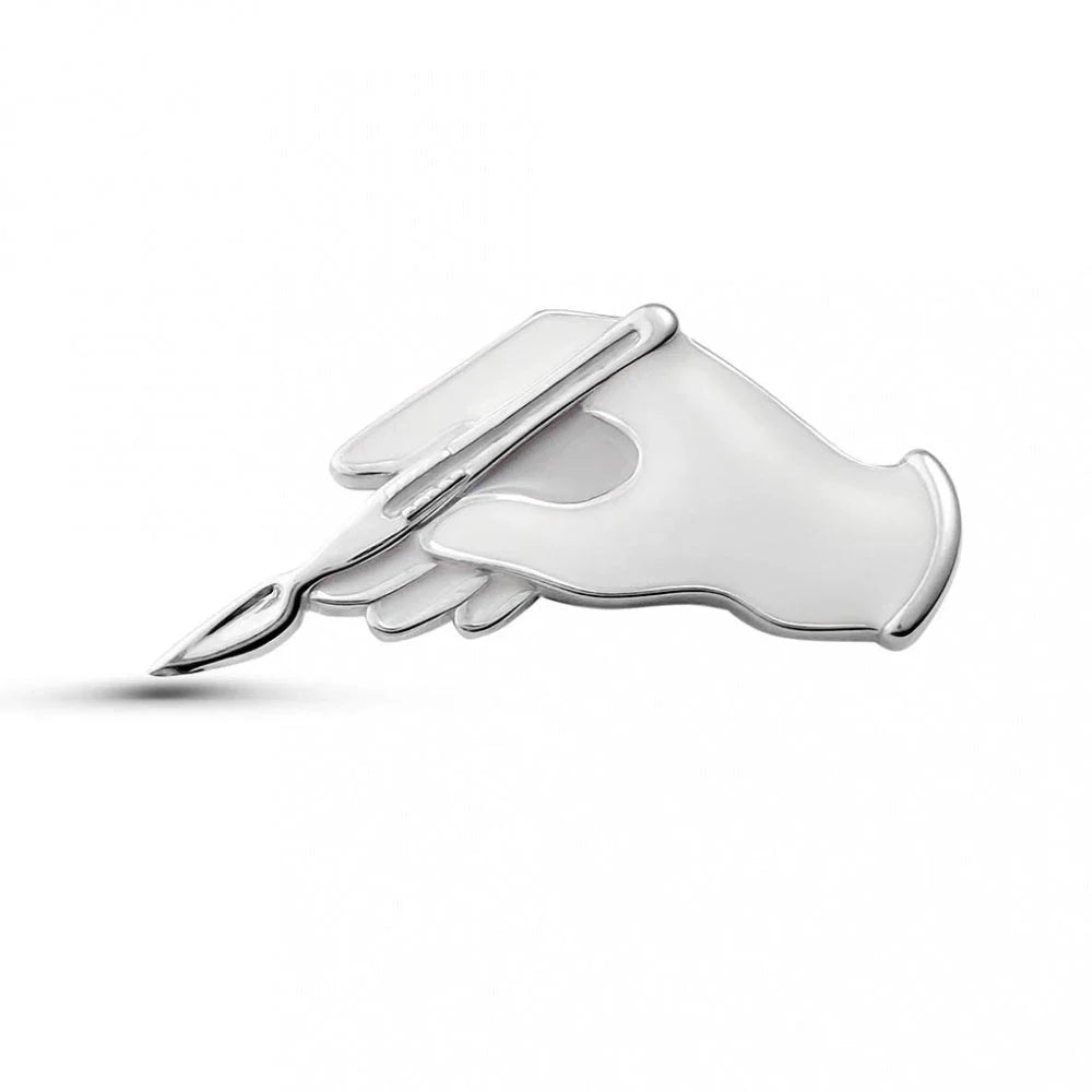 Hanreshe White Gloves with Scalpel Surgical Brooch Pins Enamel Lapel Badge Medical Jewelry for Surgeon Doctor Nurse