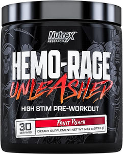 Hemo-Rage Extreme High Stim Pre Workout Powder | Insane Lasting Energy, Focus, Endurance & Pump Booster Preworkout Supplement | Fruit Punch 30 Servings in Pakistan