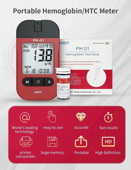 Hemoglobin Analysis Tester Household Hemoglobin Analyzer Anemia Tester 50 Pieces Of Hemoglobin Test Strips Hemoglobin Tester