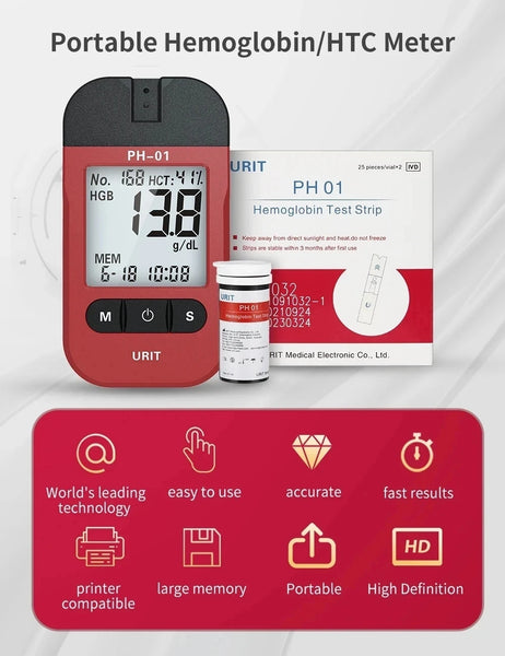 Hemoglobin Analysis Tester Household Hemoglobin Analyzer Anemia Tester 50 Pieces Of Hemoglobin Test Strips Hemoglobin Tester in Pakistan