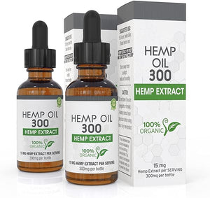 Hemp Oil (2 Pack) 600mg - 100% Organic Hemp Drops - Rich in Omega Fatty Acids 3 6 9 - Grown and Made in USA - with MCT Oil in Pakistan