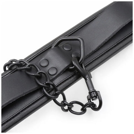 Black Genuine Leather Bdsm Bondage Set 3pcs Restraints Collars Ankle Cuff Handcuffs For Sex Bondage Set Sex Toys For Adults