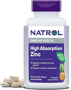 High Absorption Zinc, Supports Immune Health and Cellular Metabolism with AbsorbSmart Technology, Pineapple Flavor, Chewable Tablets, Magnesium, Zinc,60 Count in Pakistan