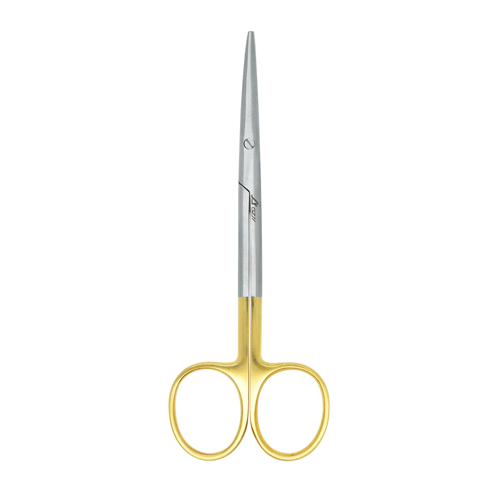 High Quality Mayo Metzenbaum Scissors Tissue Dissecting Scissors Str Cvd Silver Gold Handle 12.5-23cm