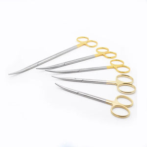 High Quality Mayo Metzenbaum Scissors Tissue Dissecting Scissors Str Cvd Silver Gold Handle 12.5-23cm