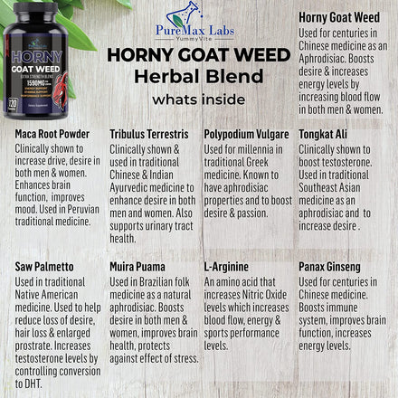 Horny Goat Weed Capsules Support Improves Male Performance Long-lasting Increased Energy Supplement Strength and Muscle Growth