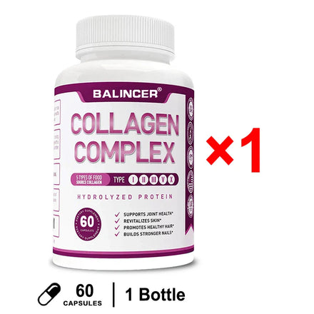Hydrolyzed Collagen Peptides + Protein Supports Hair, Skin, Nails, Joints & Bones - Contains Type 5, I, II, III, V, X - Non-GMO