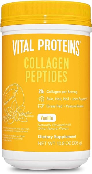 Hydrolyzed Collagen Skin Hair Nail Joint Peptides Powder Supplement with Madagascar Vanilla Beans, Coconut, Hyaluronic Acid and Probiotics, Dairy Free, 10.8 Oz in Pakistan