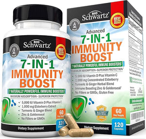 Immune Support Supplement with Zinc Vitamin C Vitamin D 5000 IU Elderberry Ginger D3 Goldenseal - Dr Approved Immunity Vitamins for Adults Women and Men - Natural Immune System Booster Defense -120ct in Pakistan