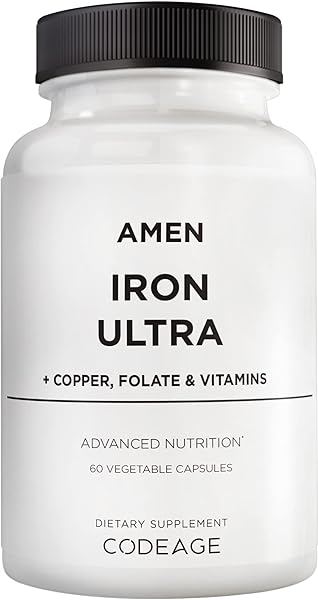 Iron Ultra Supplement + Copper, Folate, Vitamin C and Vitamin B12-2-Month Supply - Ferrous Sulfate Iron Vitamin - Iron 65mg Per Serving - Iron Folic Acid - Non-GMO Iron Pills - 60 Capsules in Pakistan in Pakistan
