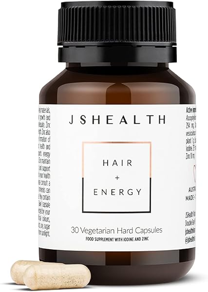 JSHealth Vitamins Hair and Energy Formula Hair Growth Vitamins | Hair Vitamins for Women and Men | Zinc and Iodine Hair Supplements for Hair Growth | Hair Loss Supplements | (30 Capsules) in Pakistan