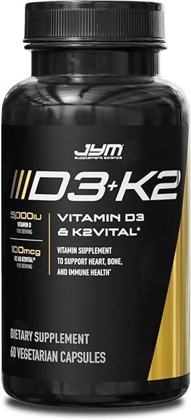 JYM D3 + K2 with 5000iu D3 & 100mcg of Vitamin K2 as MK-7, Bone, Cardiovascular + Immune Health for Men & Women, Softgel in Pakistan in Pakistan