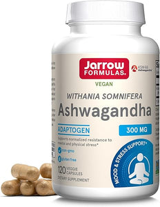 Jarrow Formulas Ashwagandha Capsules, 300 mg Supplement Supports Normalized Resistance to Mental and Physical Stress, 120 Veggie Capsules, 60 Day Supply in Pakistan