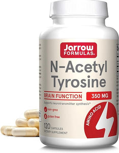 Jarrow Formulas N-Acetyl Tyrosine 350 mg, Brain Support Supplement, Dietary Supplement, Contains Vitamin B6 for Amino Acid Metabolism, 120 Capsules, 120 Day Supply in Pakistan