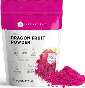 Kate Naturals Dragon Fruit Powder for Baking & Drink. Dragonfruit Pink Pitaya Powder for Dragon Fruit Syrup & Food Coloring (4oz, Vegan, Gluten Free) in Pakistan
