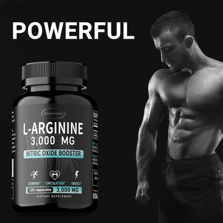 L-Arginine 3000mg - Supports Muscle Growth, Vascular Function, Boosts Energy, Improves Endurance, and Promotes Blood Circulation