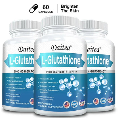 L-Glutathione Capsules Powerful Antioxidant Anti-Aging Whitening Reduce Wrinkles Beauty Care Skin, Hair & Nail Health Support